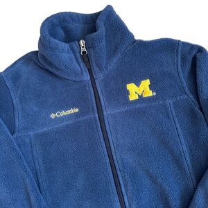 Columbia blue University of Michigan Wolverines full zip fleece jacket Kids M